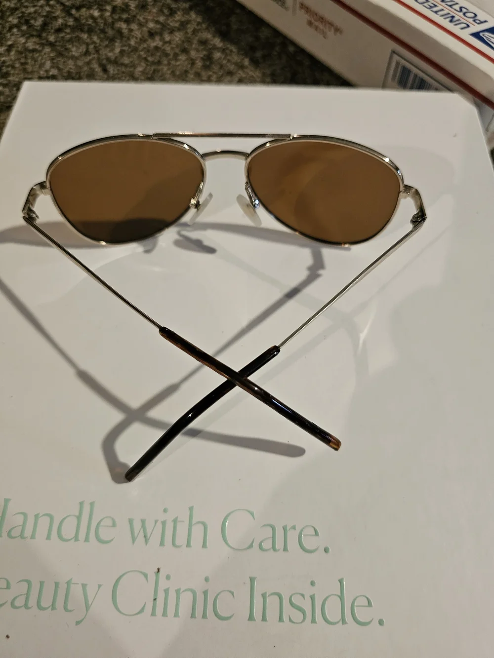 Men's Aviator Sunglasses - Brown Lenses, Silver Frame